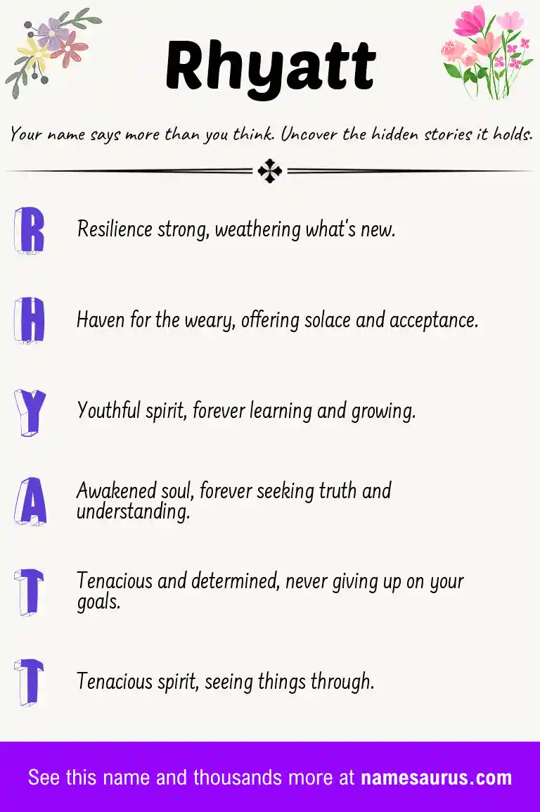 Acrostic poem about Rhyatt.