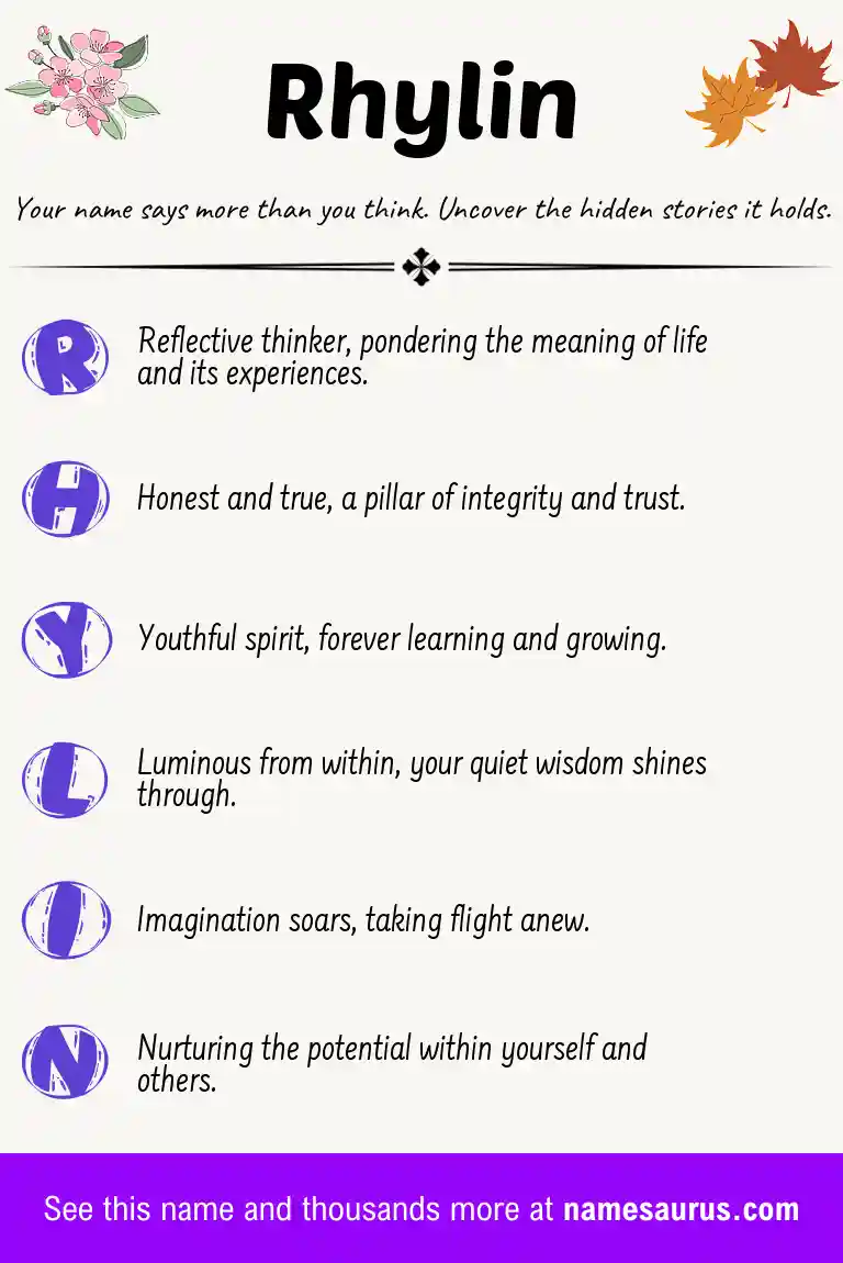 Acrostic poem about Rhylin.