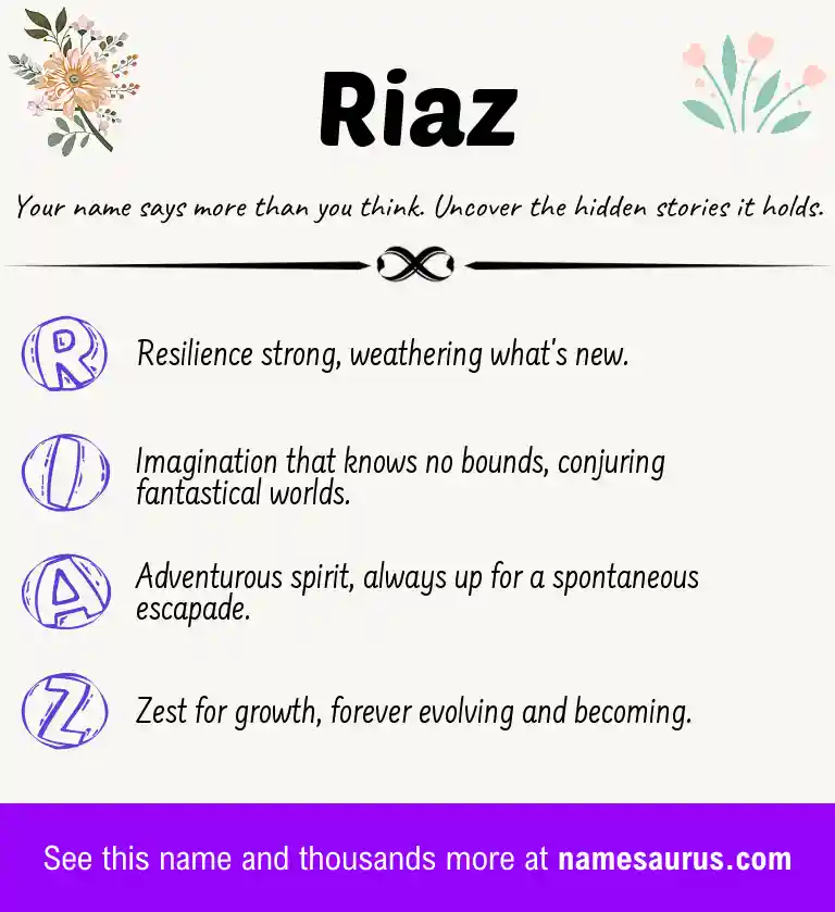 Acrostic poem about Riaz.