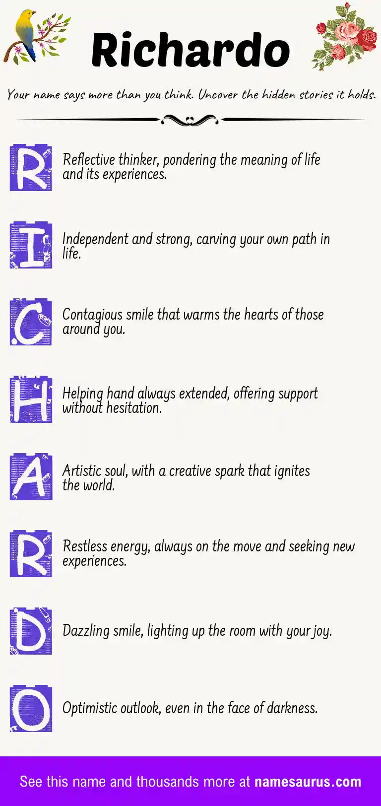Acrostic poem about Richardo.