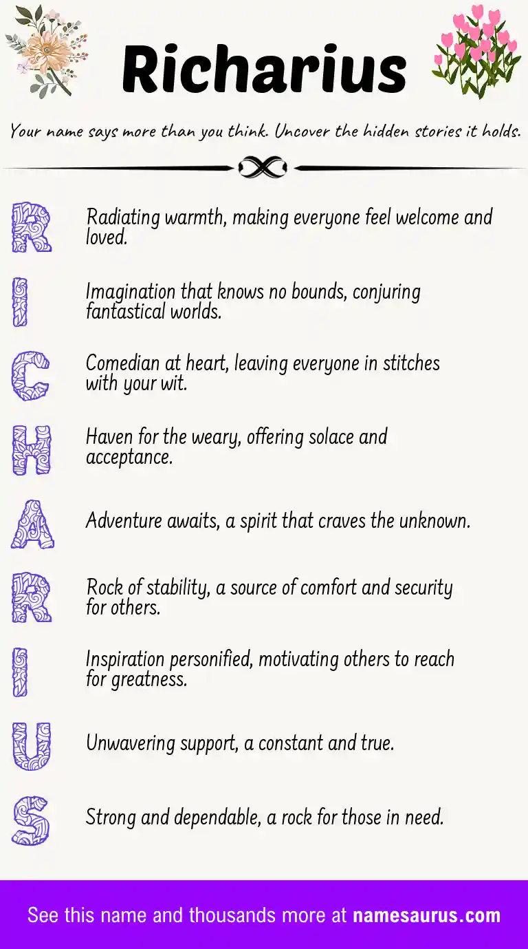 Acrostic poem about Richarius.