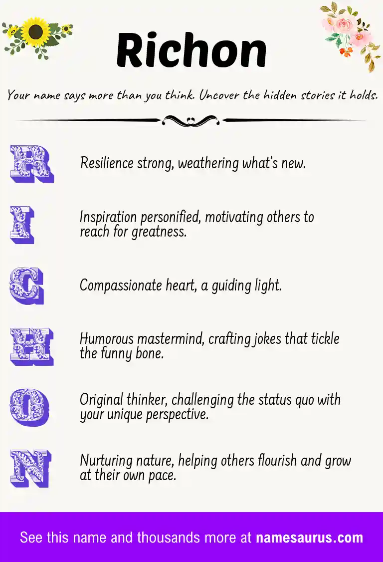 Acrostic poem about Richon.