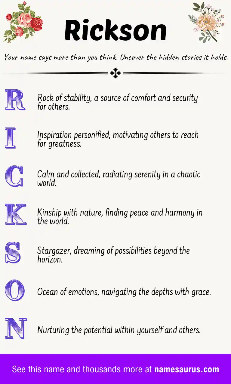 Acrostic poem about Rickson.