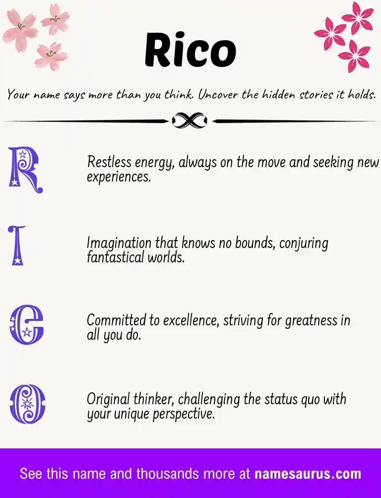 Acrostic poem about Rico.