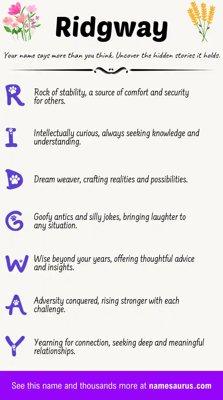 Acrostic poem about Ridgway.