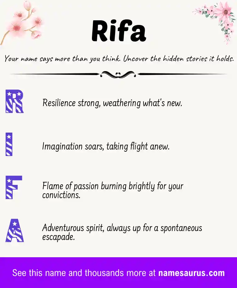 Acrostic poem about Rifa.