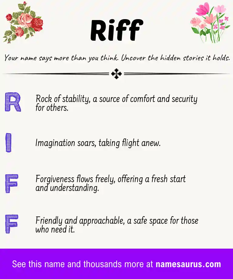 Acrostic poem about Riff.