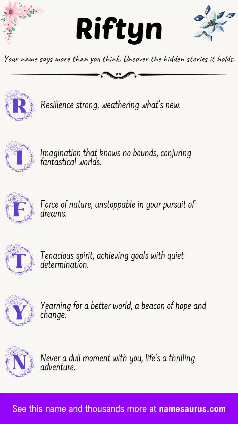 Acrostic poem about Riftyn.