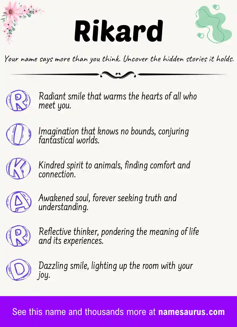 Acrostic poem about Rikard.