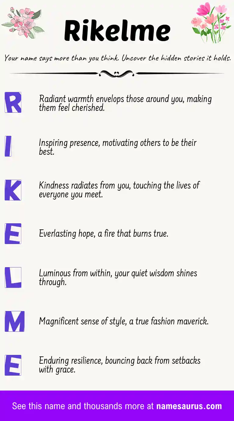 Acrostic poem about Rikelme.