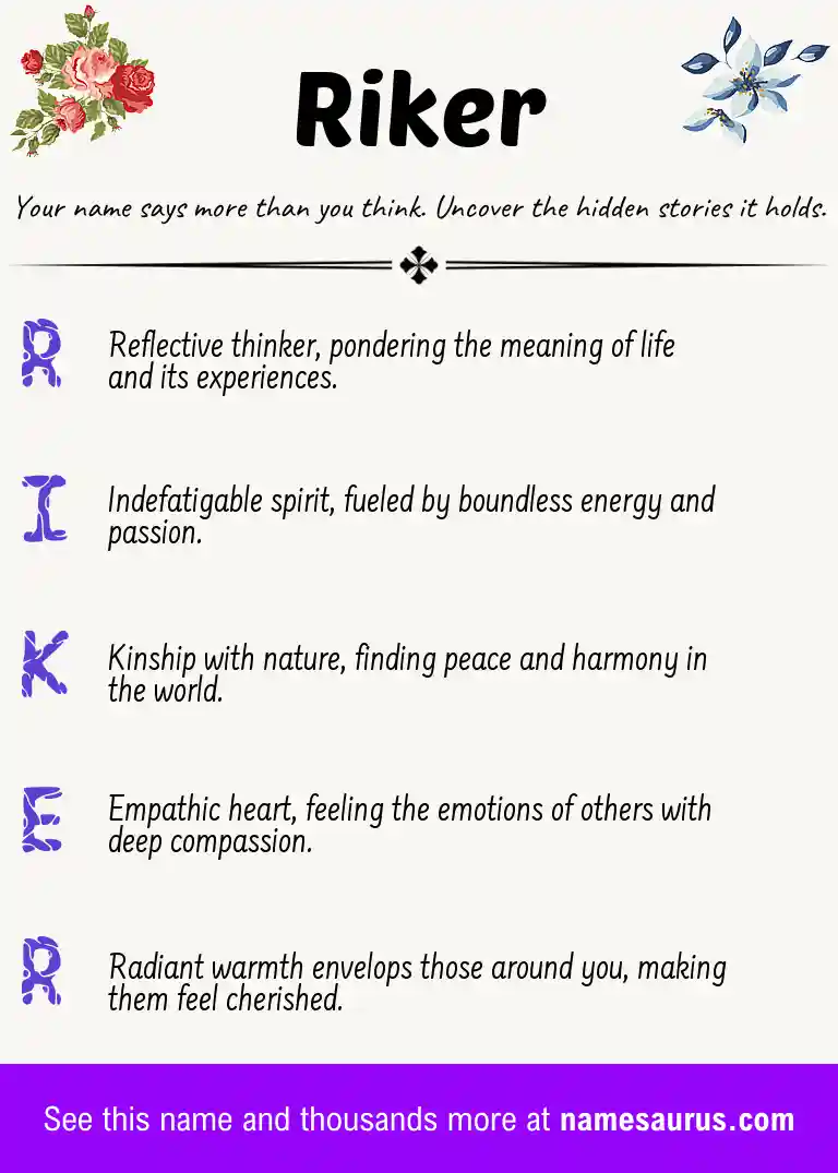 Acrostic poem about Riker.