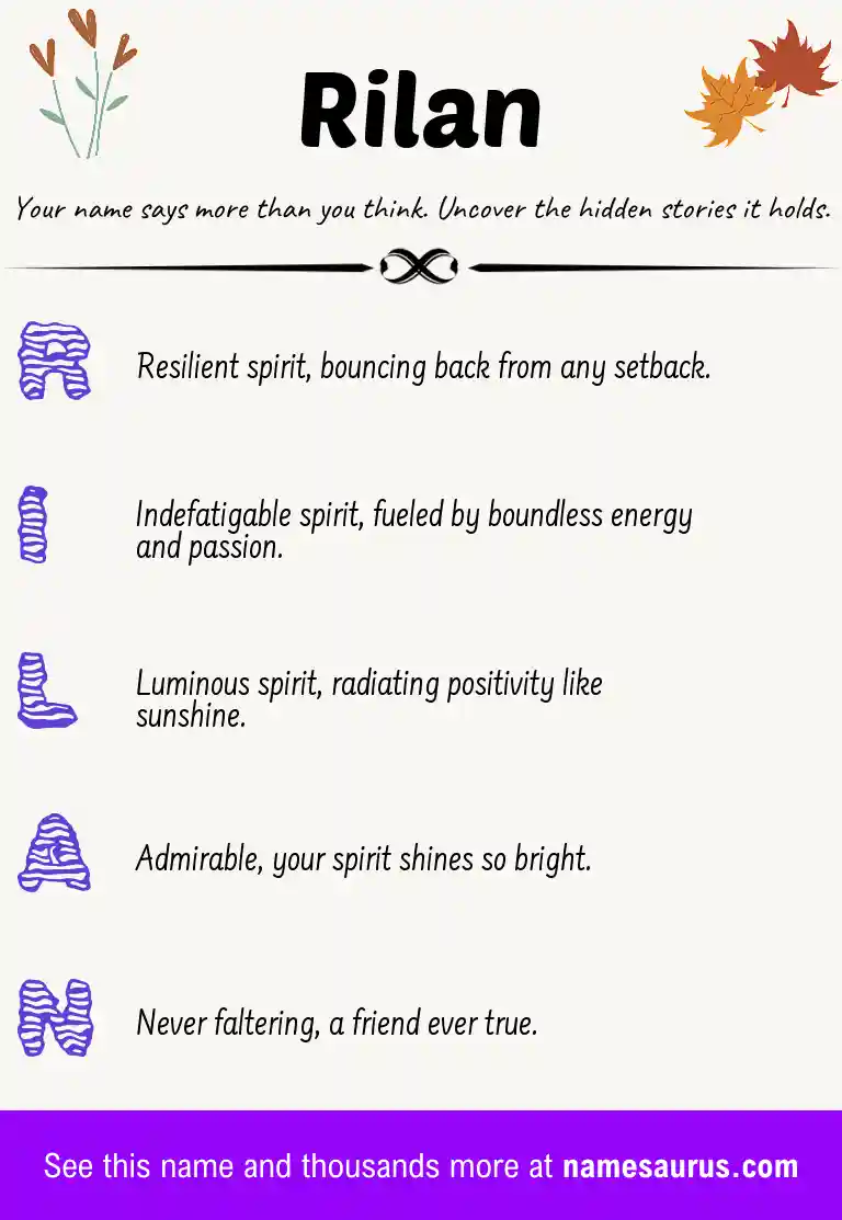 Acrostic poem about Rilan.