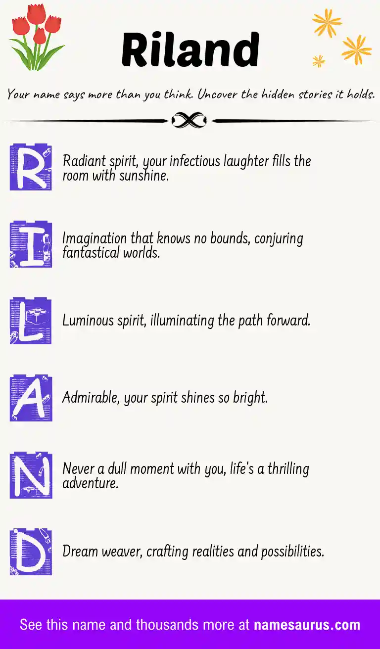 Acrostic poem about Riland.