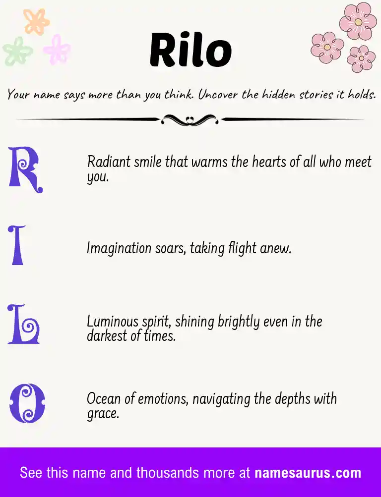 Acrostic poem about Rilo.