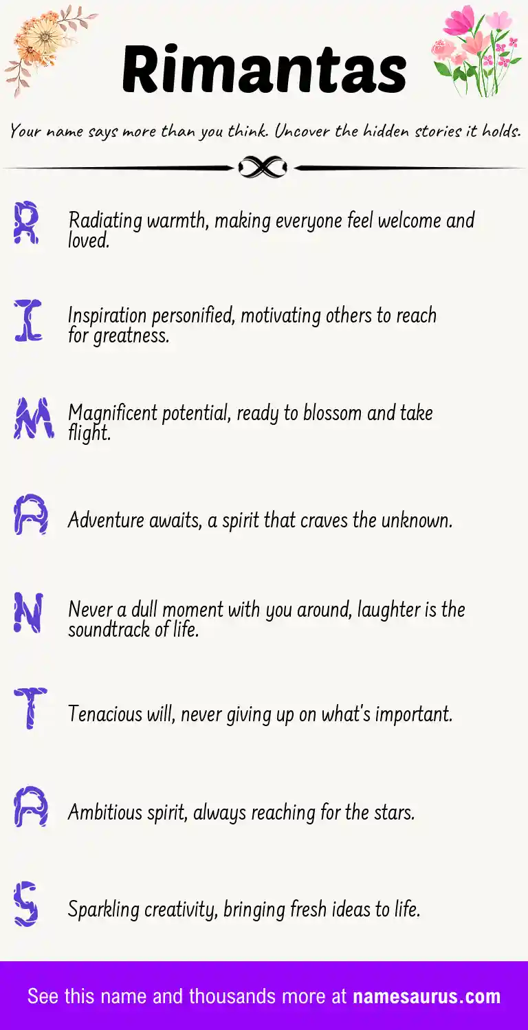Acrostic poem about Rimantas.