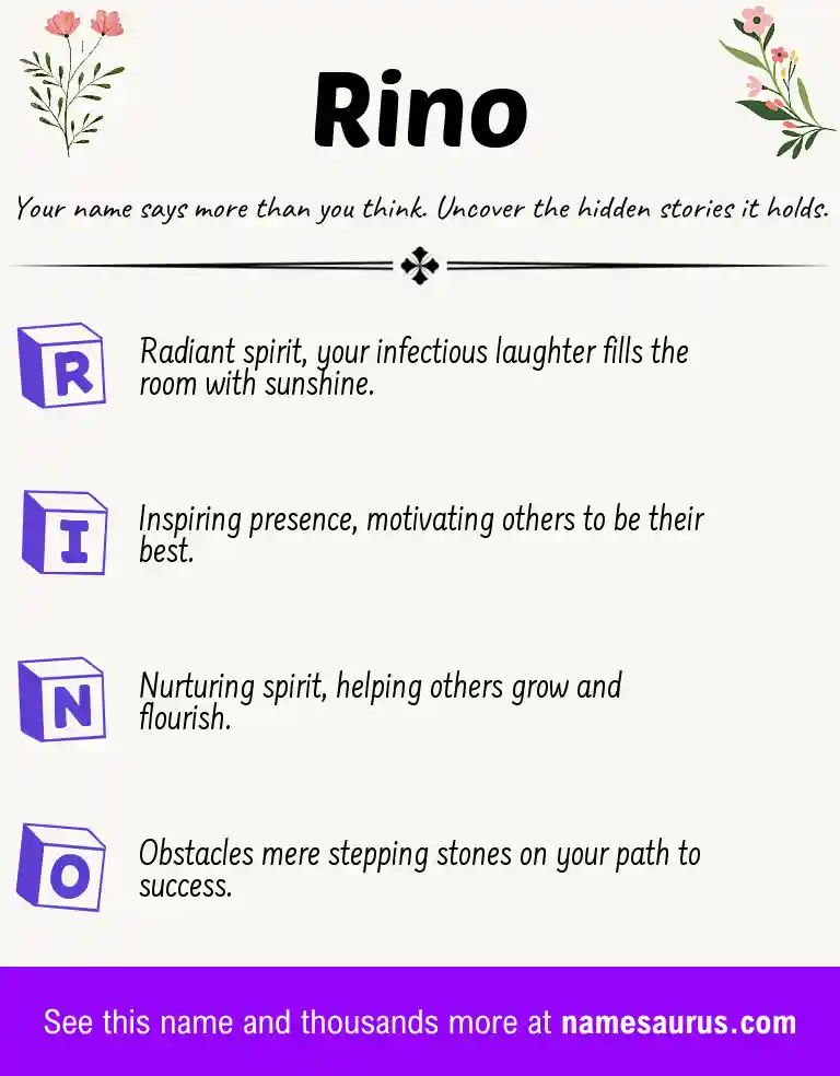Acrostic poem about Rino.