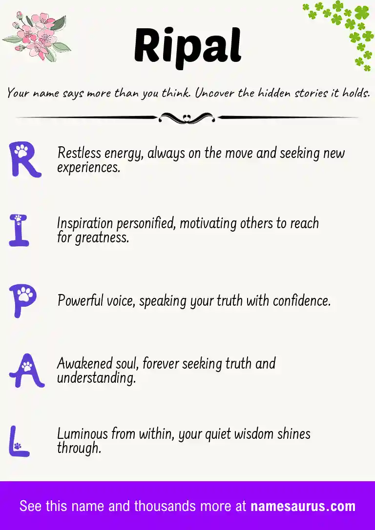 Acrostic poem about Ripal.