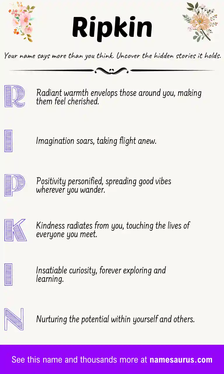 Acrostic poem about Ripkin.