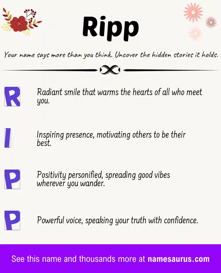 Acrostic poem about Ripp.