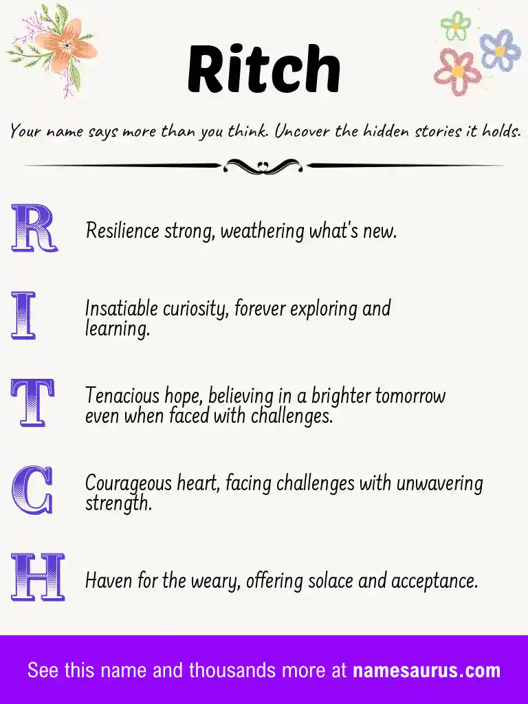 Acrostic poem about Ritch.