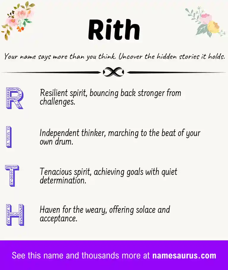 Acrostic poem about Rith.