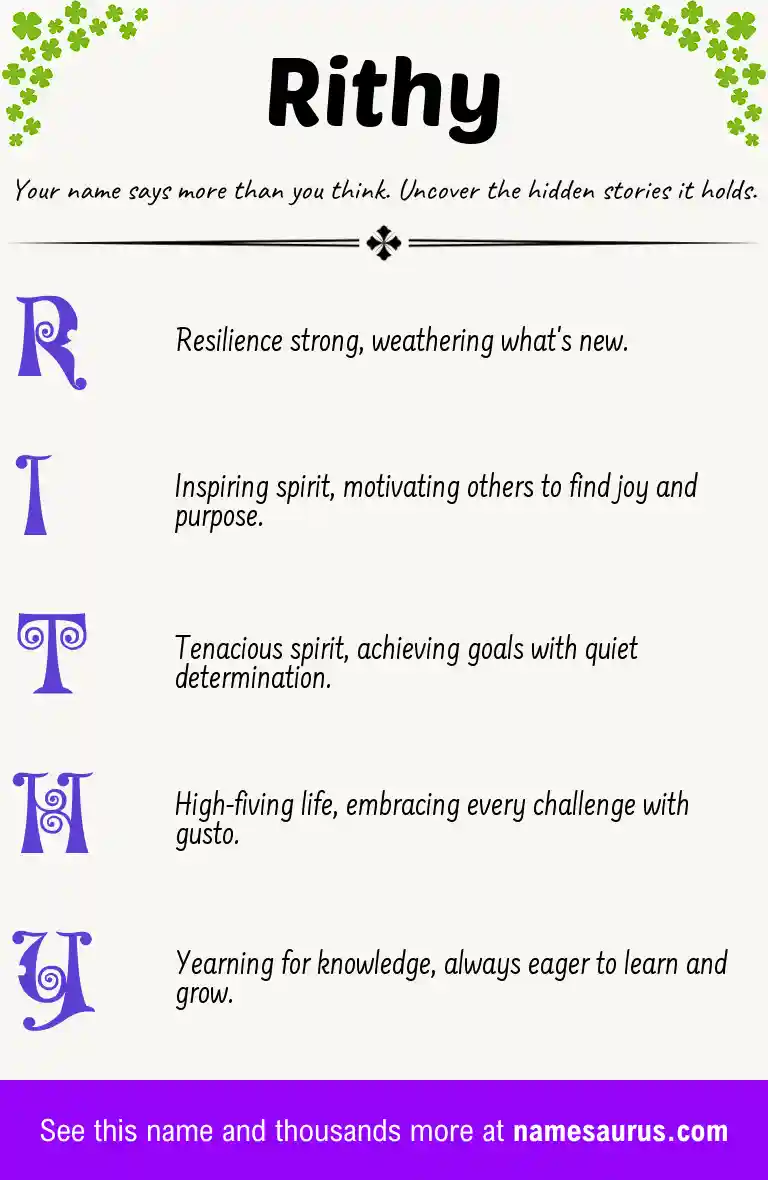Acrostic poem about Rithy.