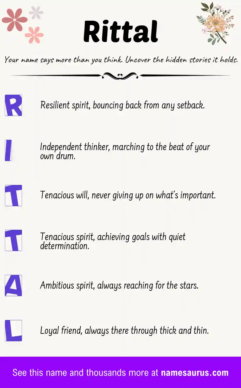 Acrostic poem about Rittal.