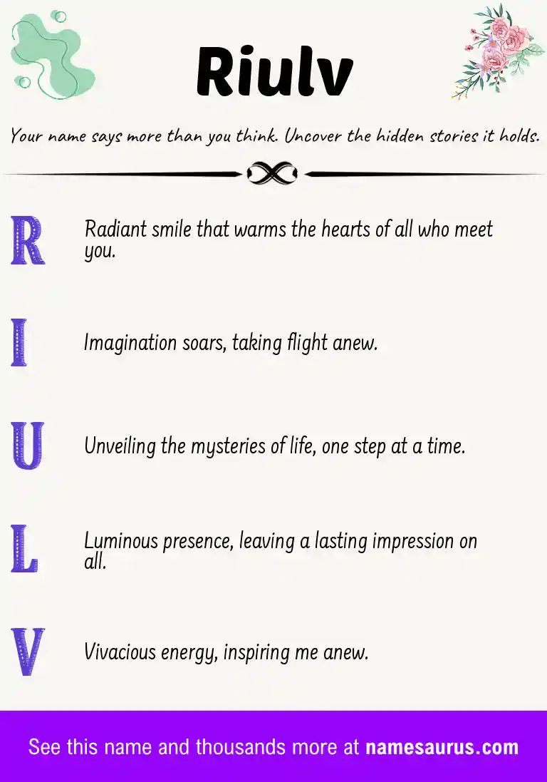 Acrostic poem about Riulv.