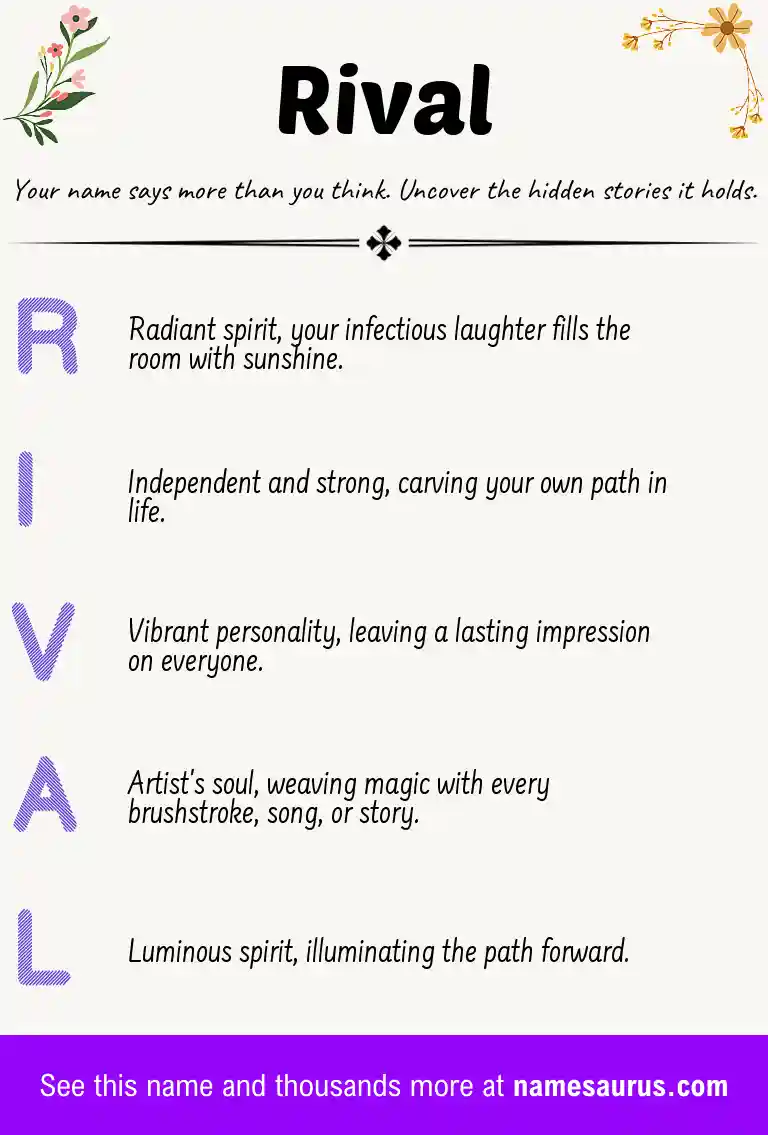 Acrostic poem about Rival.
