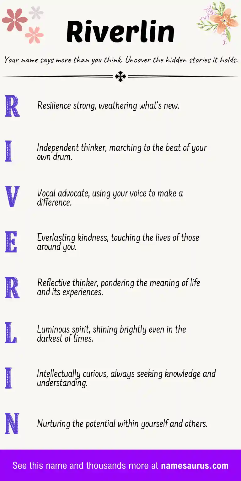 Acrostic poem about Riverlin.