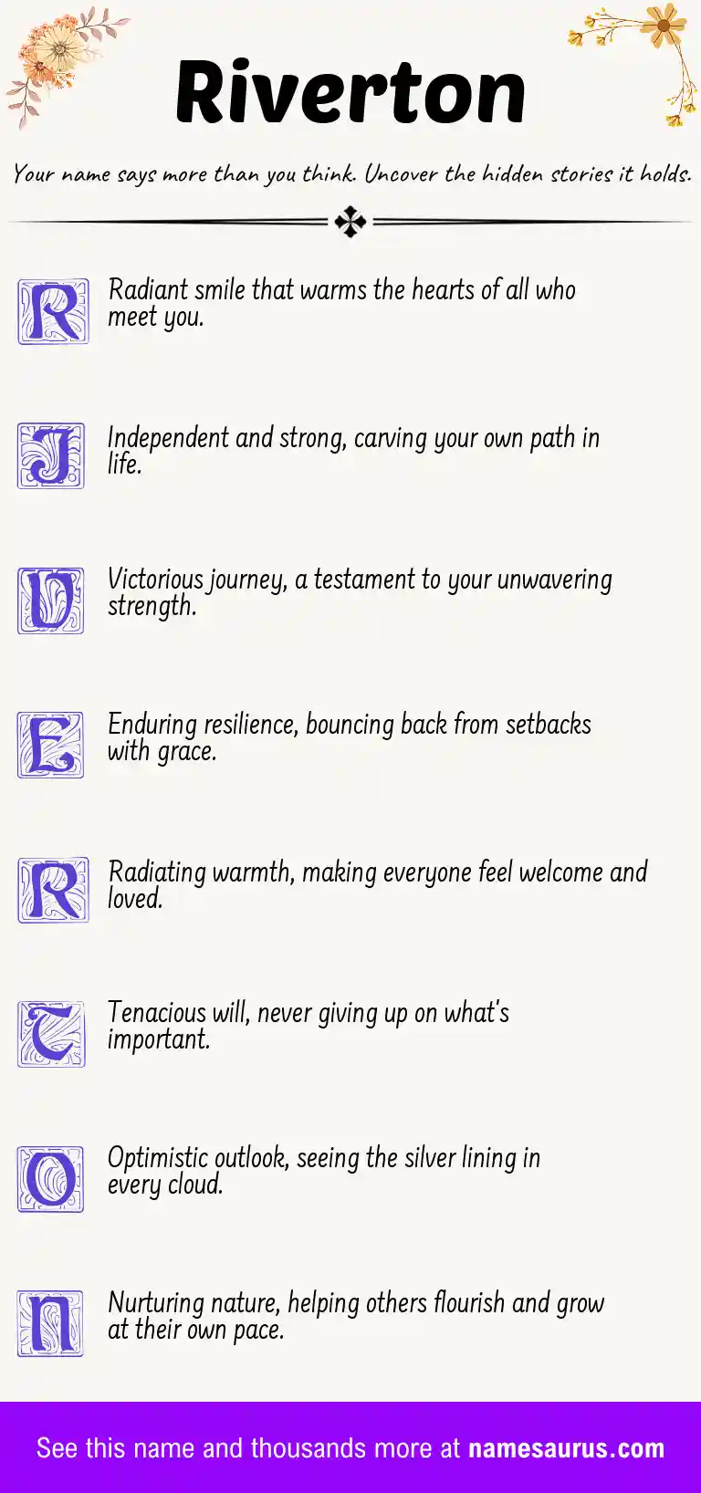 Acrostic poem about Riverton.