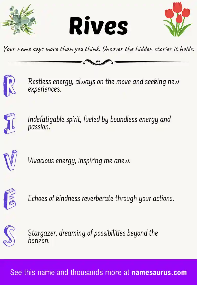 Acrostic poem about Rives.