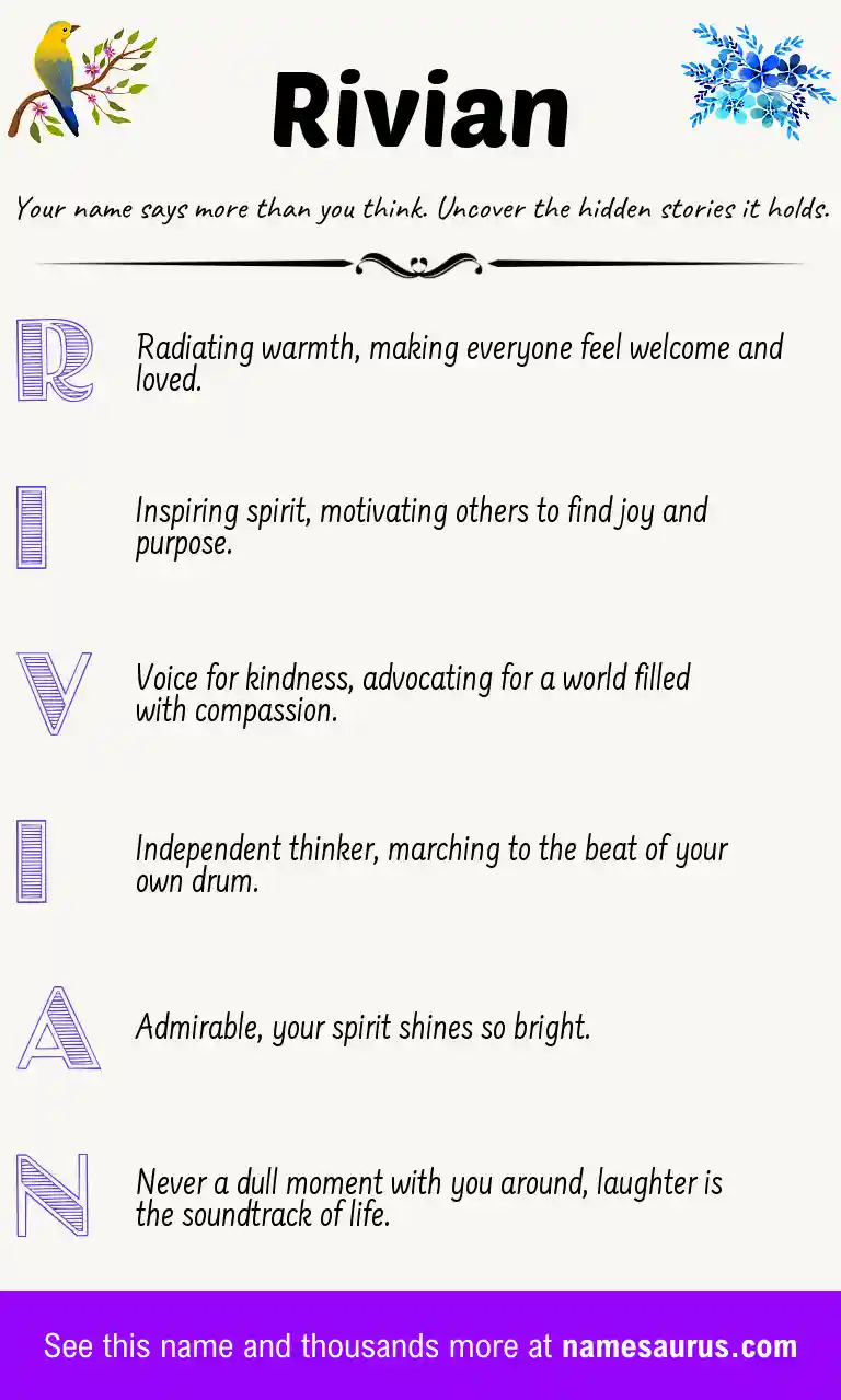 Acrostic poem about Rivian.
