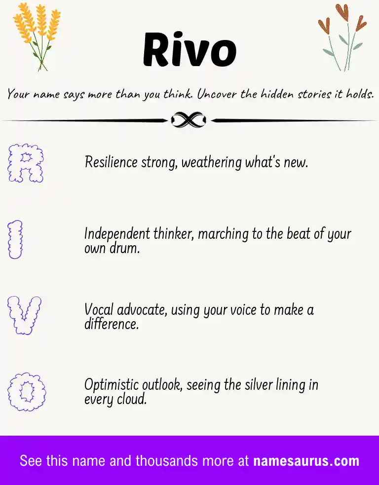 Acrostic poem about Rivo.