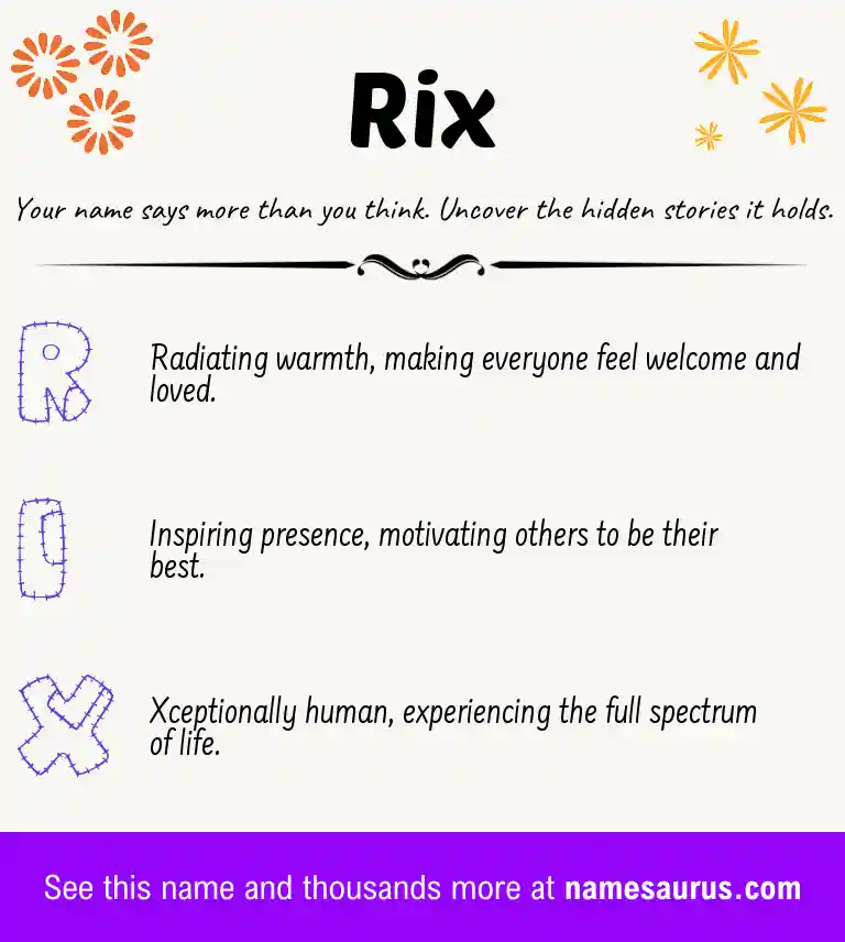 Acrostic poem about Rix.