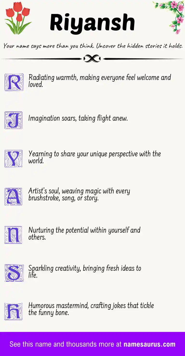 Acrostic poem about Riyansh.