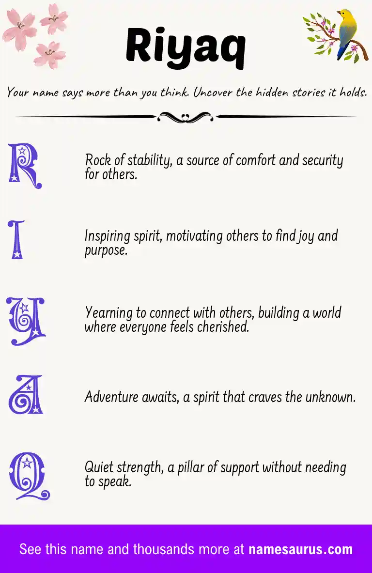 Acrostic poem about Riyaq.