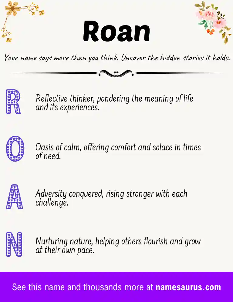 Acrostic poem about Roan.