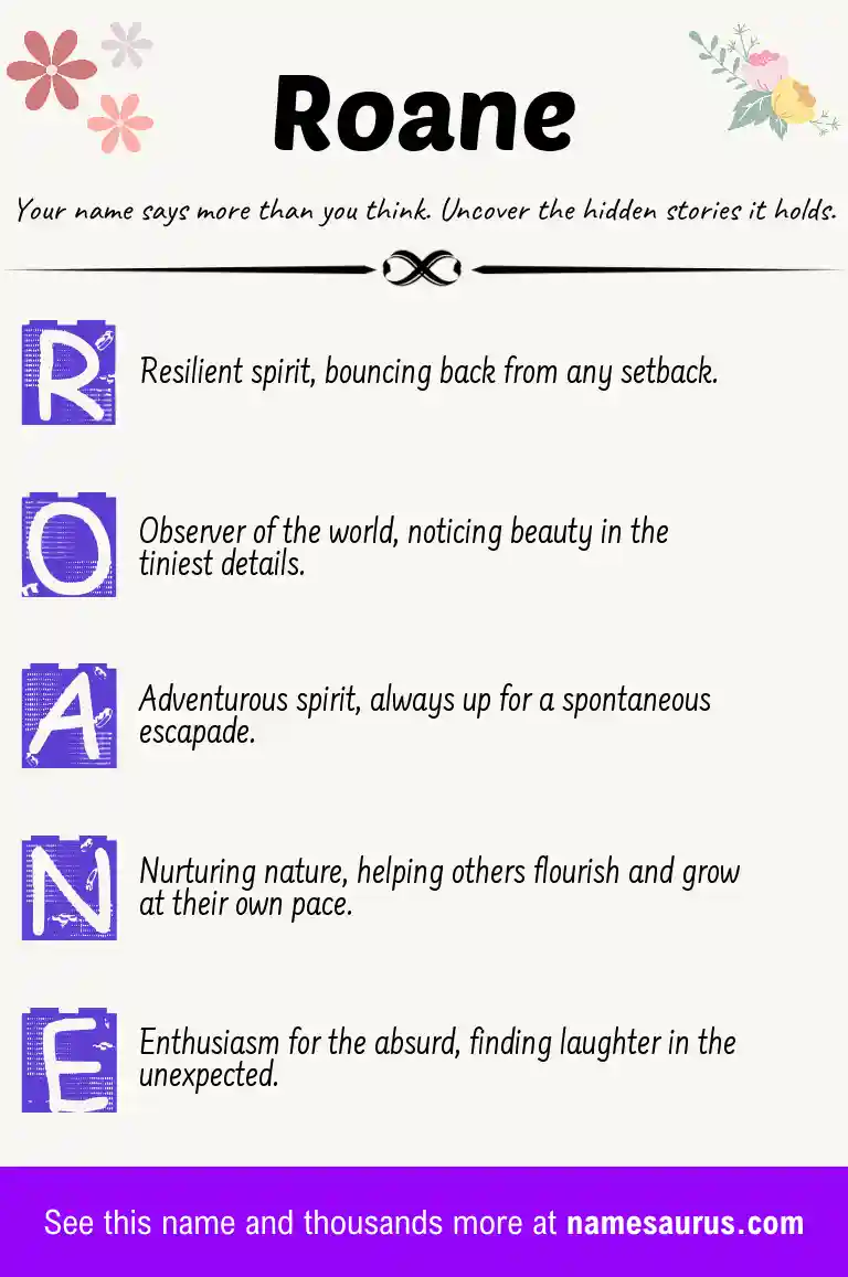 Acrostic poem about Roane.
