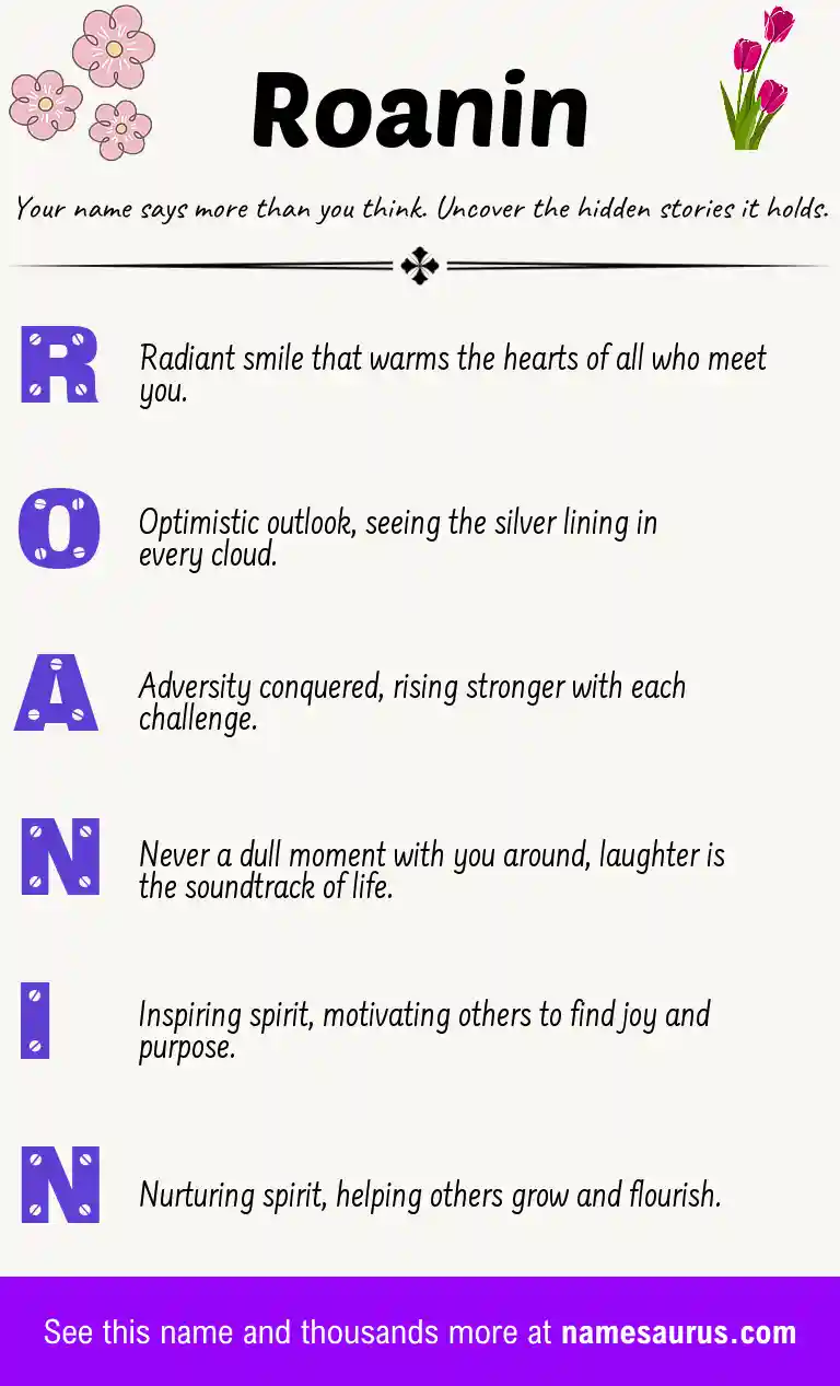 Acrostic poem about Roanin.