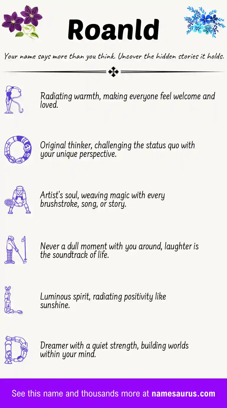 Acrostic poem about Roanld.