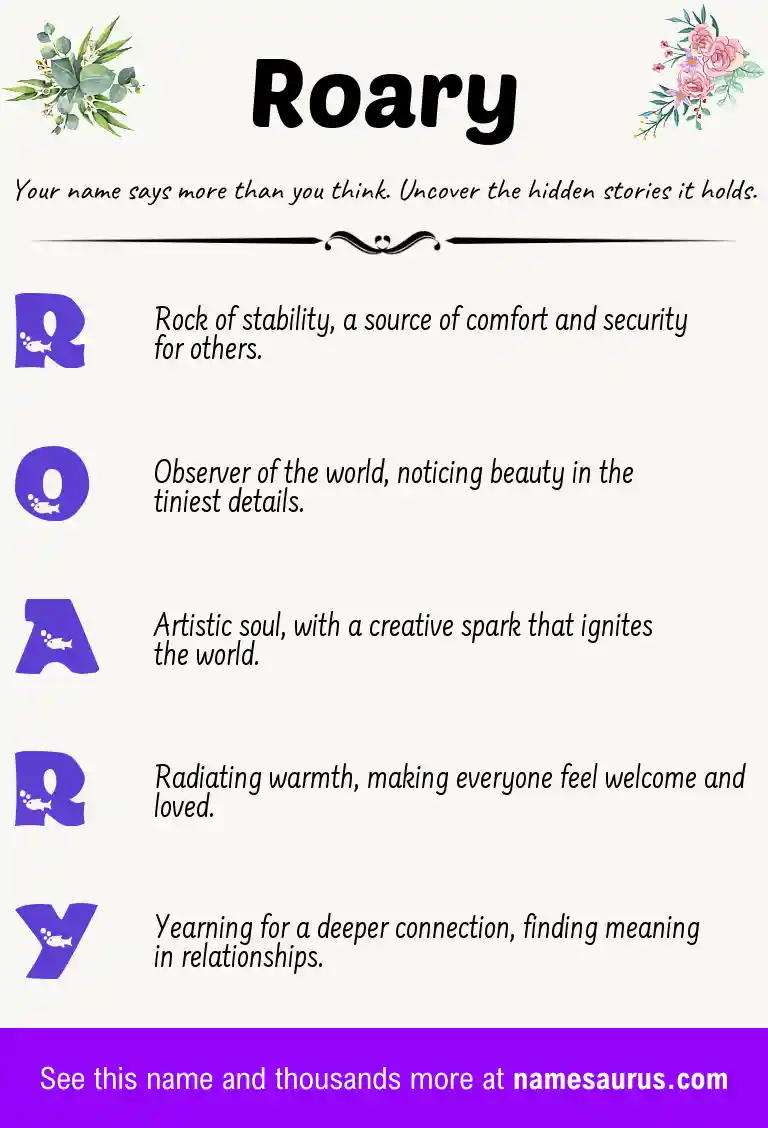 Acrostic poem about Roary.