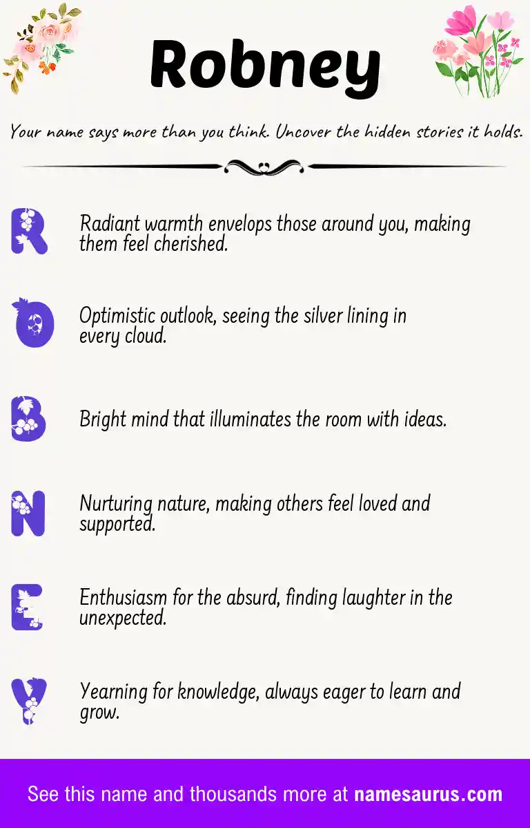 Acrostic poem about Robney.