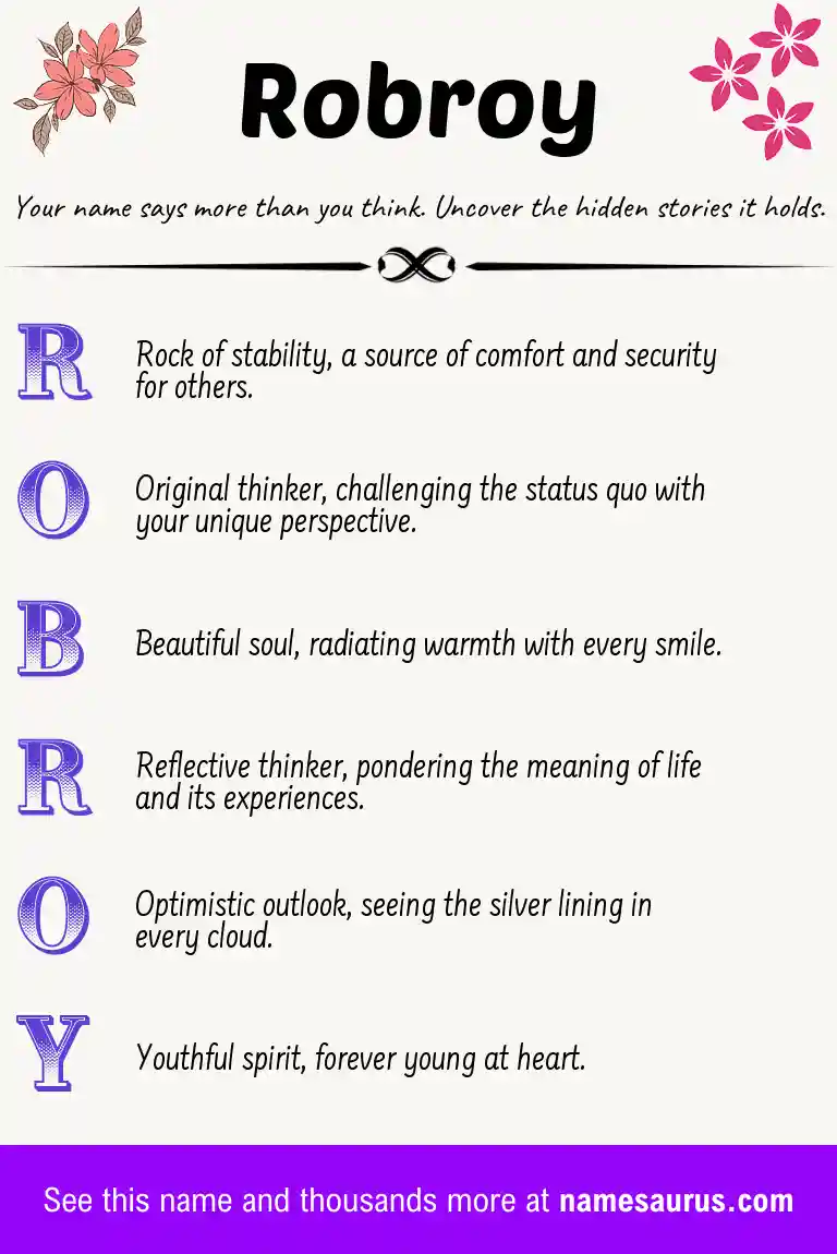 Acrostic poem about Robroy.