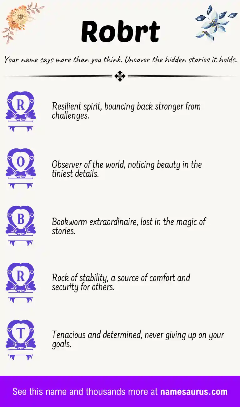 Acrostic poem about Robrt.