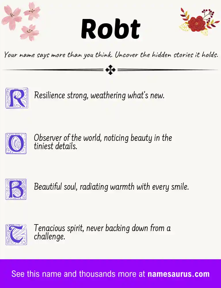 Acrostic poem about Robt.