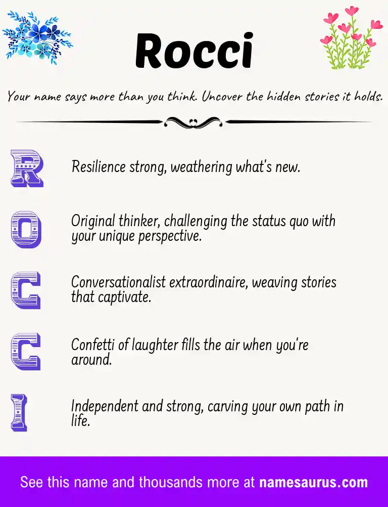 Acrostic poem about Rocci.