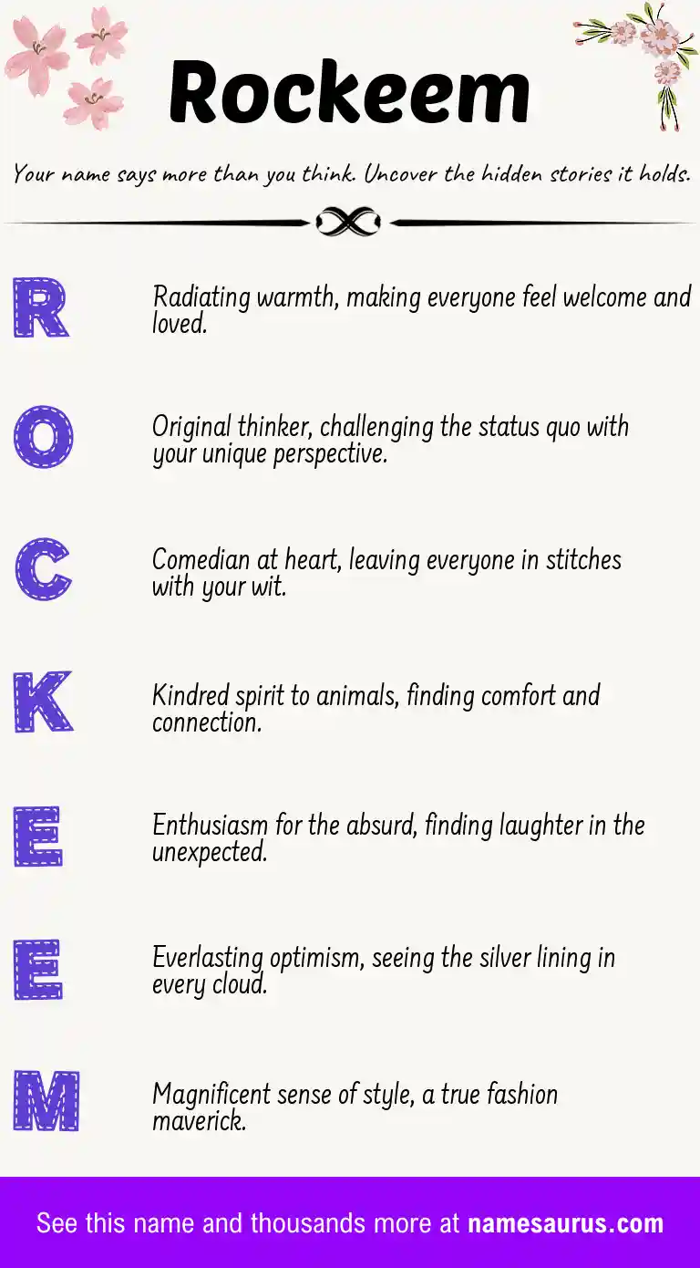 Acrostic poem about Rockeem.