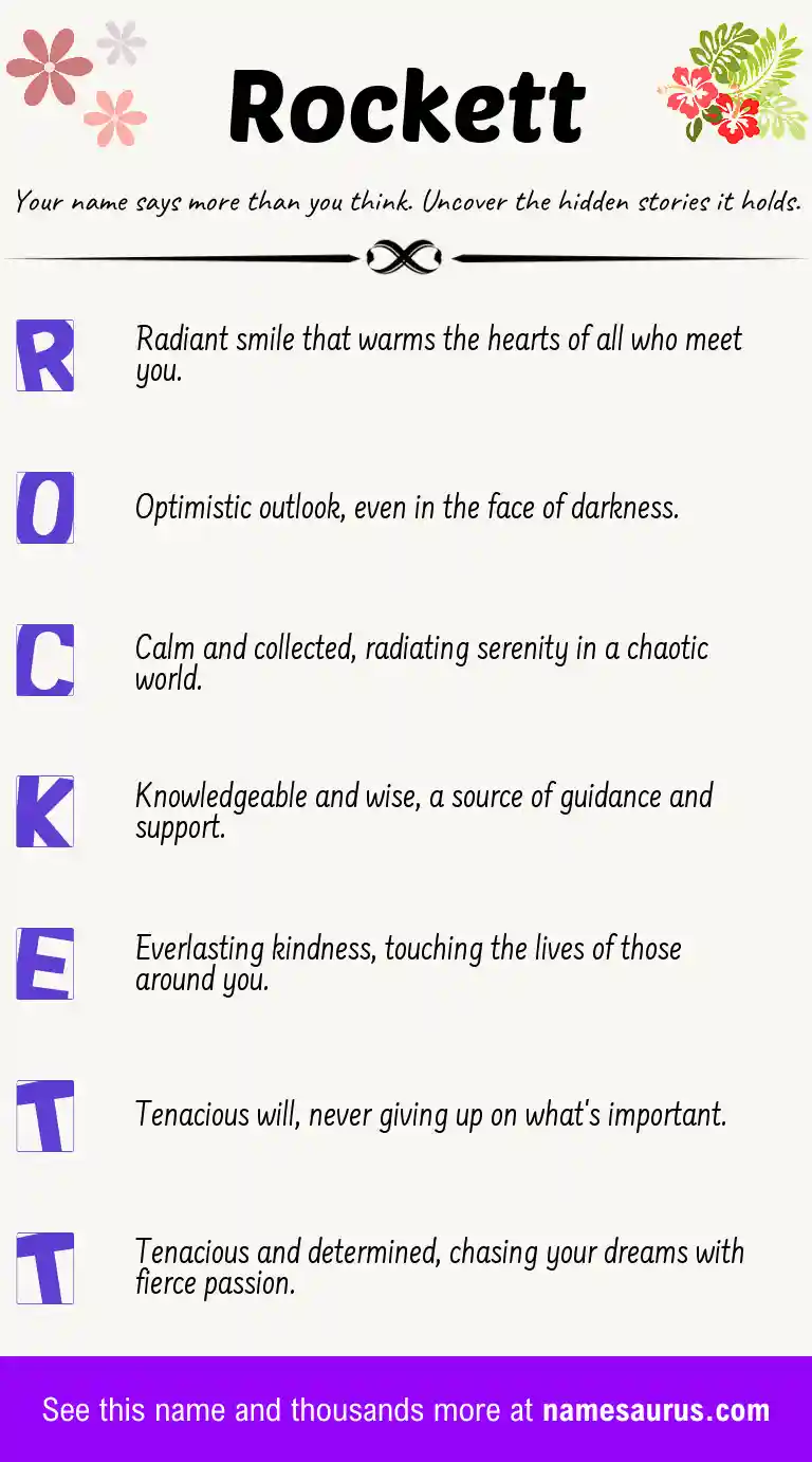Acrostic poem about Rockett.