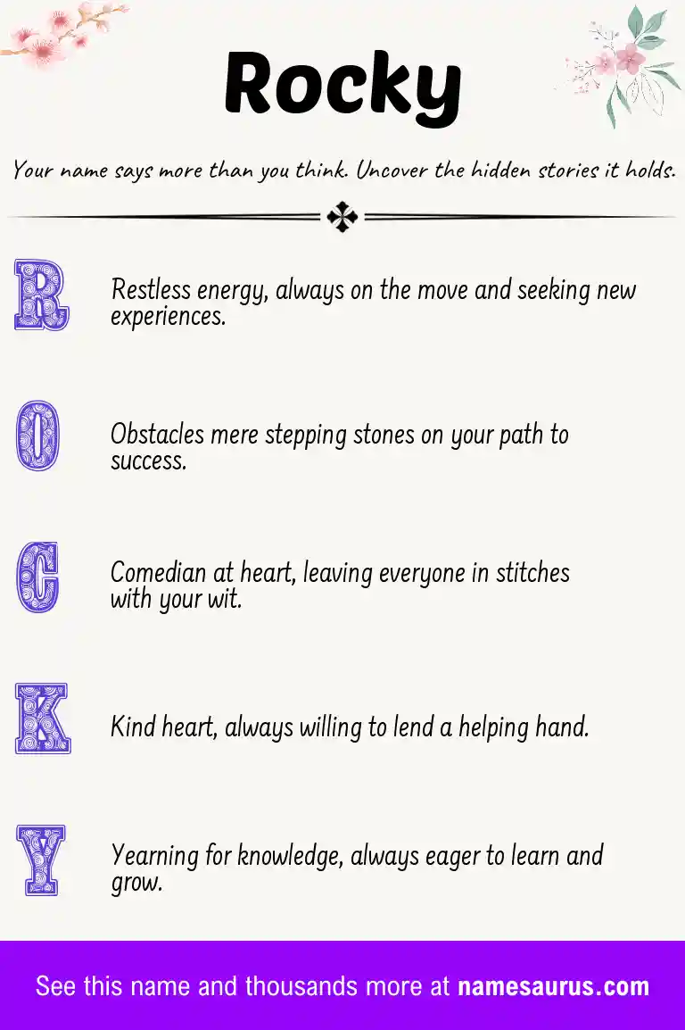 Acrostic poem about Rocky.
